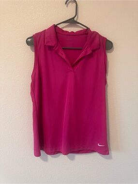 Nike Women’s Sleeveless Polo Athletic Golf Top Magenta Pink M